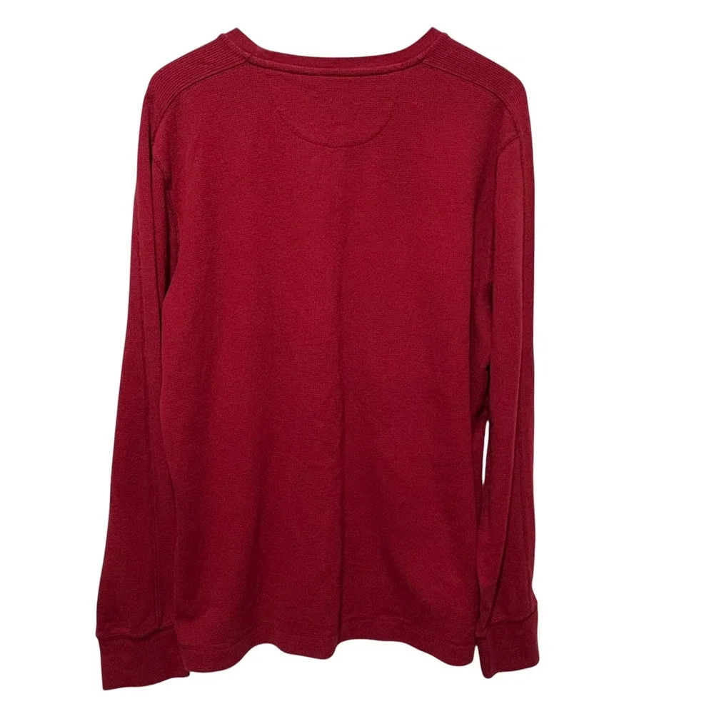 Banana Republic‎ Mens Waffle Knit Shirt XL Red Long Sleeve Heritage Workwear